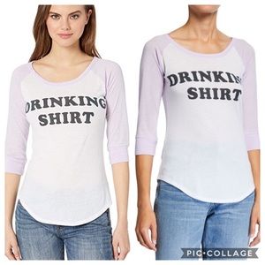 Chaser "Drinking Shirt" Jersey Baseball Tee XS NWT